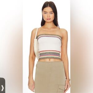 FP Movement by Free People Colorful Striped Crop Top/Tube